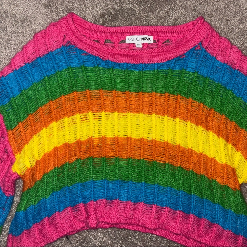 Rainbow-Colored Fashion Nova Sweater View 3